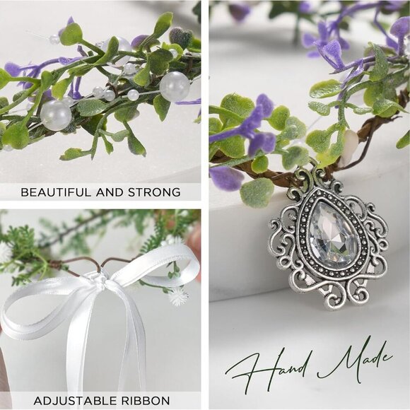 Fairy Flower Leaf Crown Women Girls Cosplay Halloween Wedding Tiara